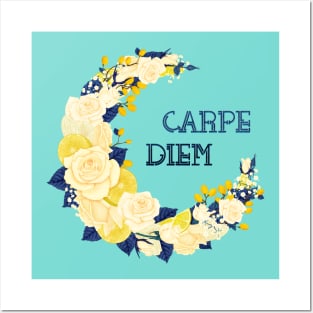 Full Bloom | Blue Carpe Diem Posters and Art